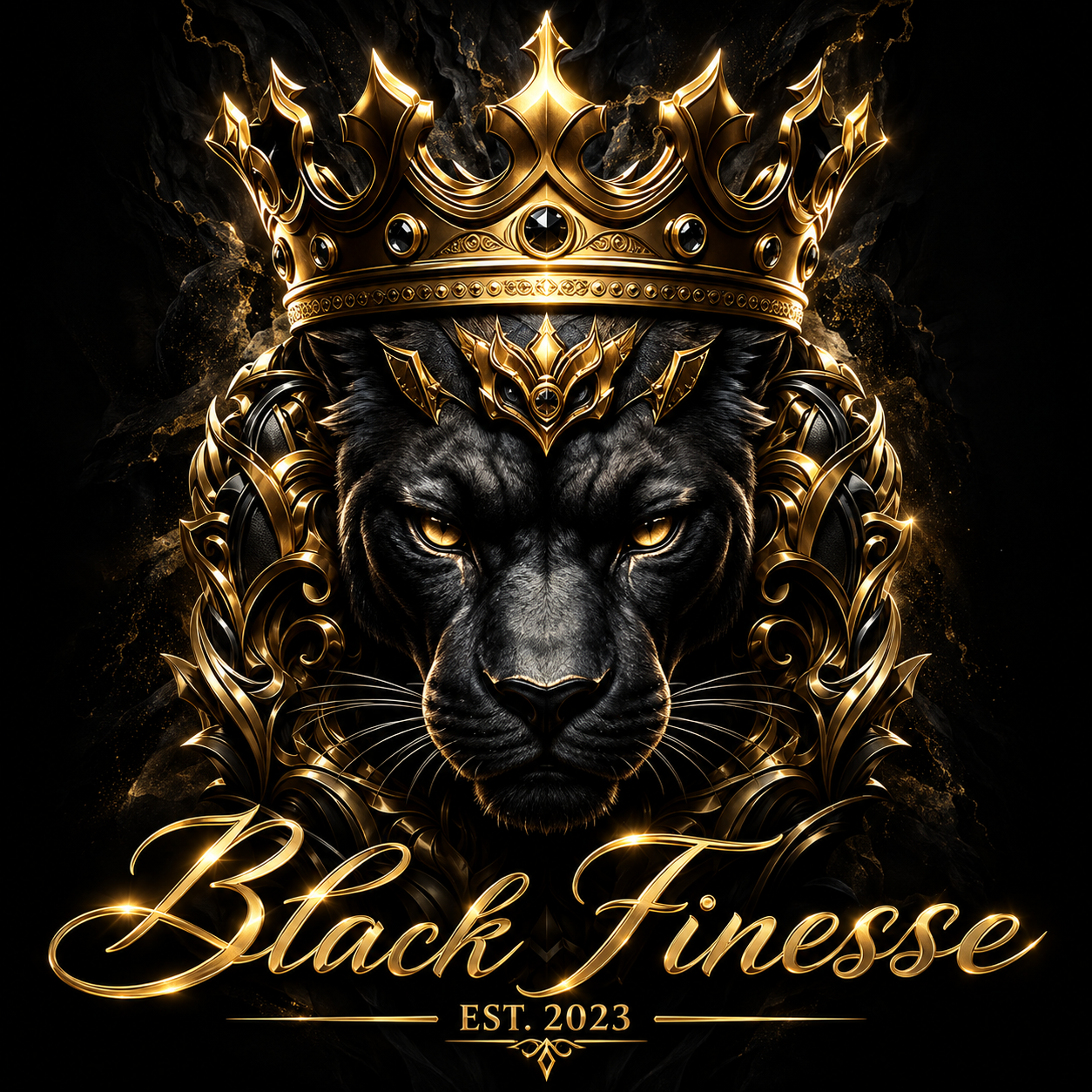 Black Finesse crowned panther logo 2026
