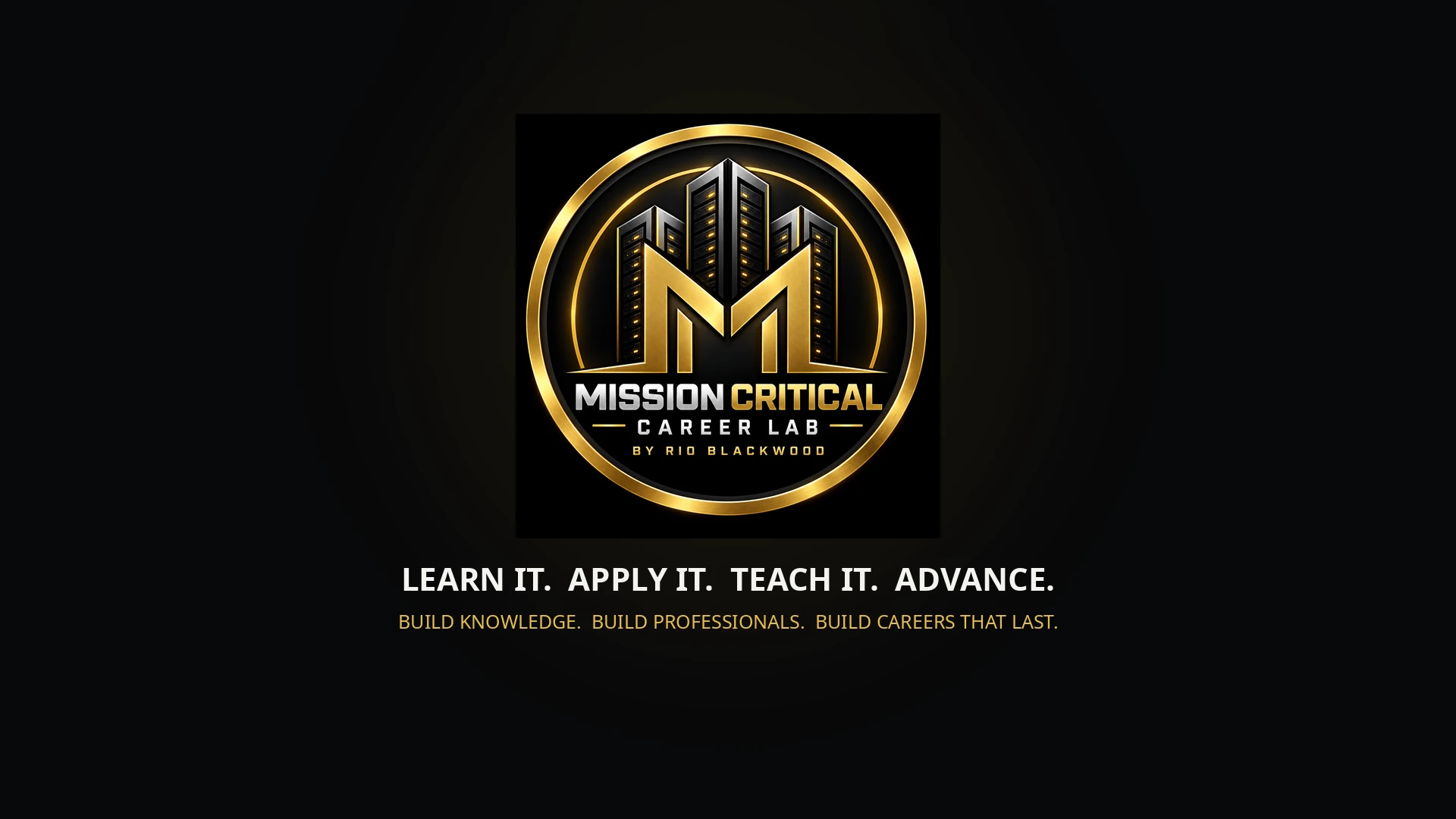 Mission Critical Career Lab official black and gold logo